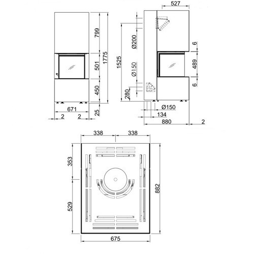 Voorbeeld: Houtkachel Spartherm SEE Artemis 9,3 kW