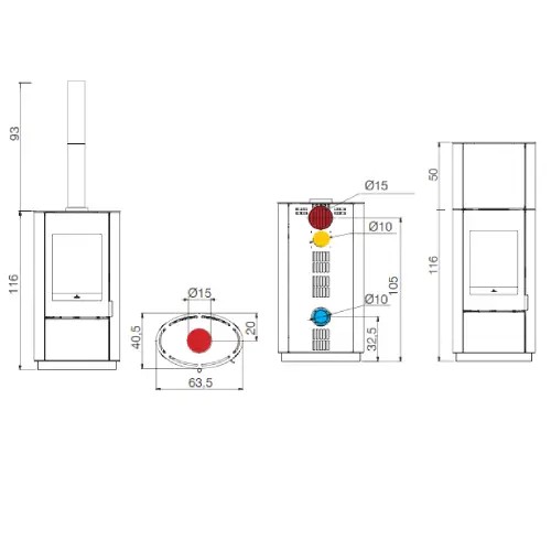 Voorbeeld: Houtkachel Edilkamin Krio 6 S-Serie 6,6 kW