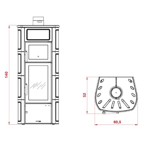 Voorbeeld: Houtkachel PALAZZETTI Elisa mit Backofen 9,7 kW