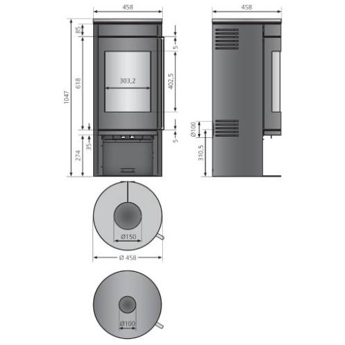 Voorbeeld: Houtkachel Justus Mino 2.0 | 5,5 kW