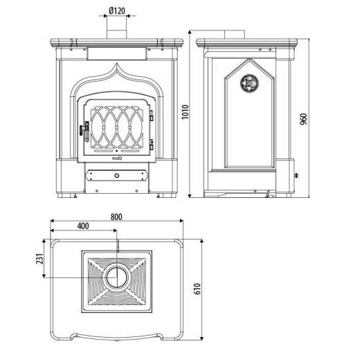 Voorbeeld: Houtkachel Sergio Leoni Giglio E 9,9 kW