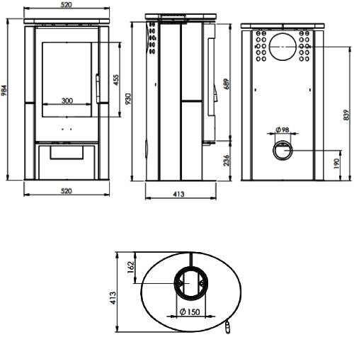 Voorbeeld: Houtkachel Fireplace Monte Carlo 5 kW