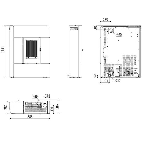 Voorbeeld: Pelletkachel MCZ RAAM Comfort Air 8 UP! S2 7,8 kW