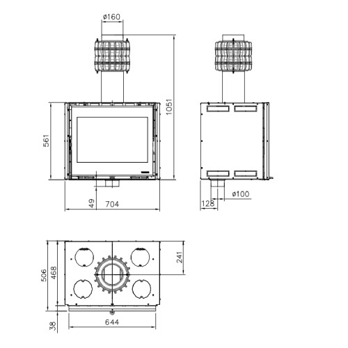 Voorbeeld: Inbouwhaard La Nordica Inserto 70 PRS Wide 8,1 kW