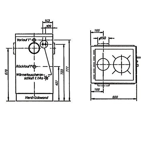 Voorbeeld: Kookkachel Wamsler K 158 | 22 kW watervoerend