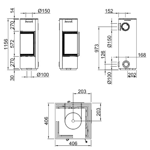 Voorbeeld: Houtkachel Spartherm Piko S 5,9 kW