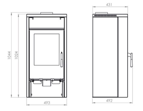 Voorbeeld: Houtkachel Kleining Rhea 6,4 kW