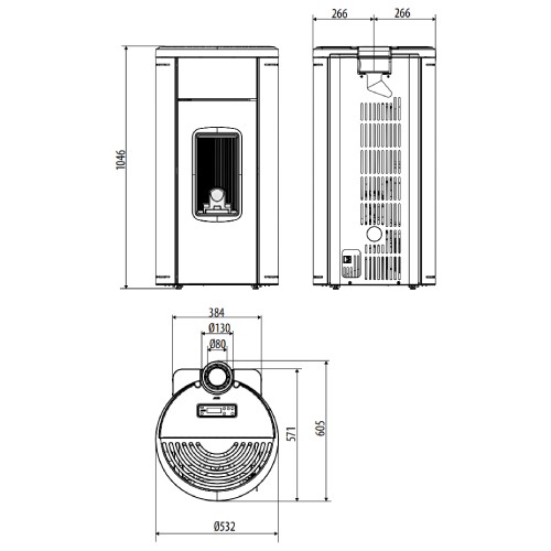 Voorbeeld: Pelletkachel MCZ HERA Air 8 XUP! S1 8,3 kW