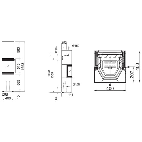 Voorbeeld: Houtkachel Spartherm Trico L 6 kW