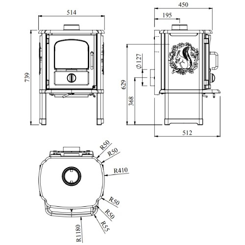 Voorbeeld: Houtkachel Morsoe 3142 | 5,2 kW