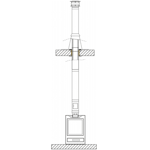 Rookkanaal bouwpakket opzetstuk TEC-DW-STANDARD met Ø 150 mm