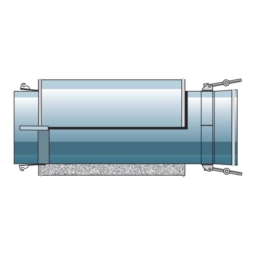 V-Rookkanaal element 1000 mm (drukdicht voor aansluitleiding) - dubbelwandig - Raab DW-Alkon