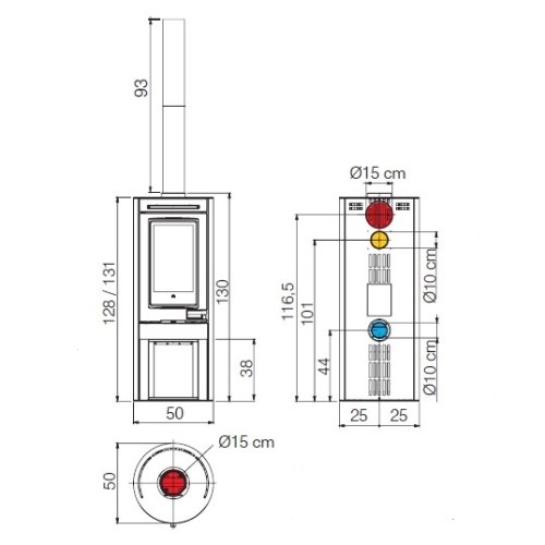 Voorbeeld: Houtkachel Edilkamin Tally Evo 8,1 kW