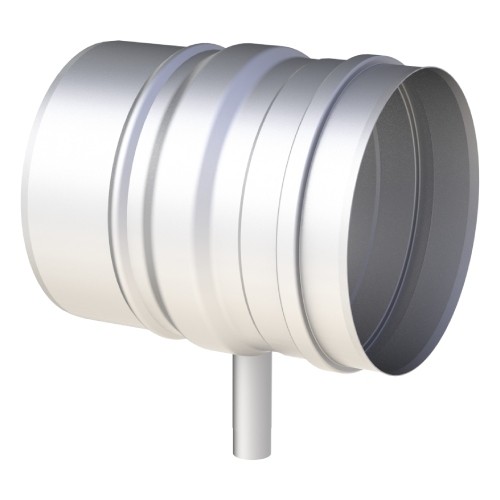 Schoorsteensectie 200 mm met condensafvoer voor horizontale inbouw - enkelwandig - Tecnovis TEC-EW-Silver