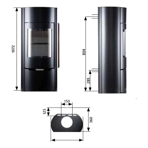 Voorbeeld: Houtkachel Novaline Isea S 4,5 kW