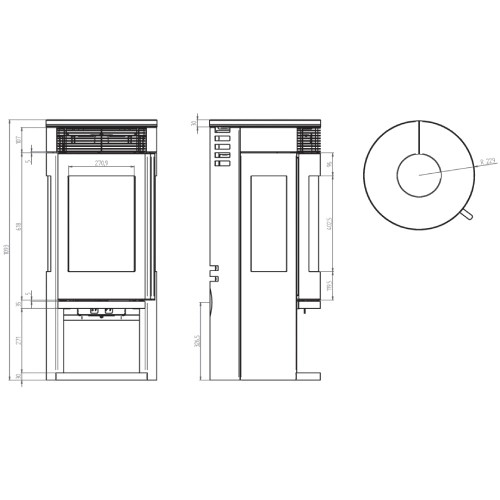 Voorbeeld: Houtkachel Oranier Rota Tre 2.0 | 5,5 kW