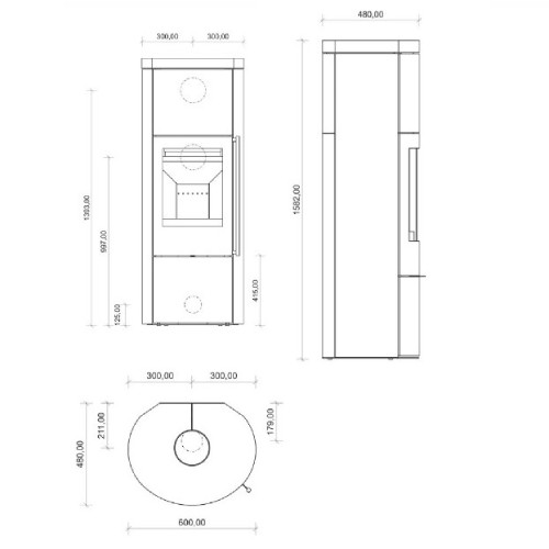 Voorbeeld: Houtkachel Vaio IQ 33 XL Naturstein 6,3 kW