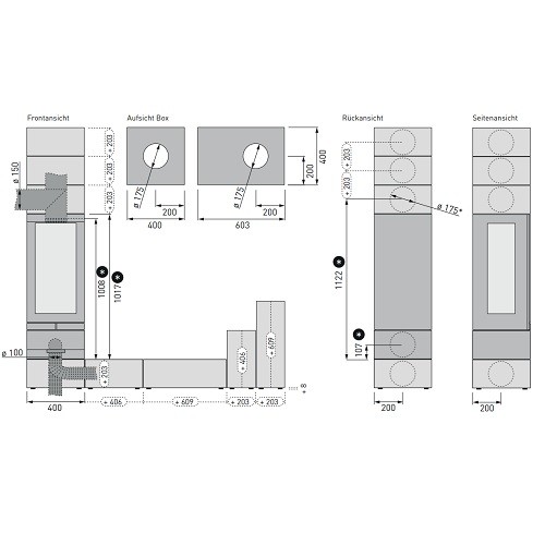 Voorbeeld: Houtkachel Skantherm Brennkammer Elements 400 3S 7kW