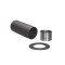 Kachelpijp met bocht (zijlengte 450/700 mm) - Zwarte set - Tecnovis Tec-Stahl 120 mm