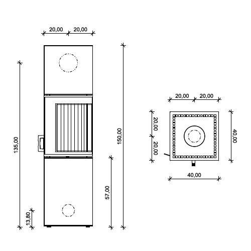 Voorbeeld: Houtkachel Neocube S20 5,4 kW