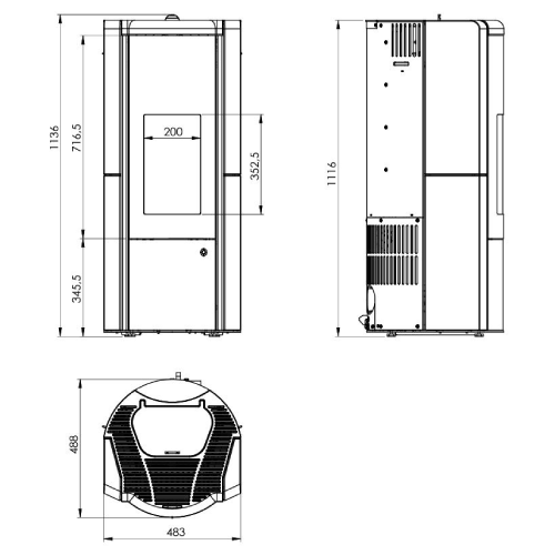 Pelletkachel Olsberg Arina 3.0 | 6 kW kamerlucht onafhankelijk