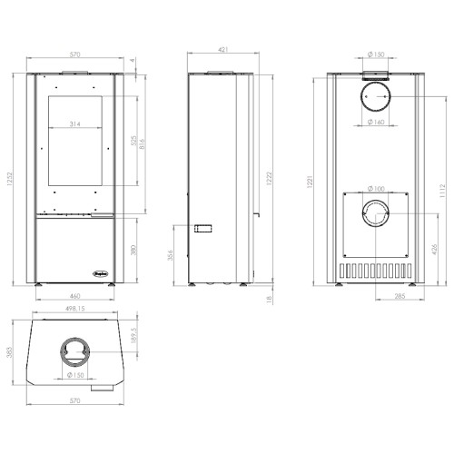 Voorbeeld: Houtkachel Fireplace Kingstone 6 kW