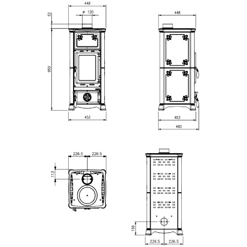 Voorbeeld: Houtkachel La Nordica Emiliana 6,5 kW