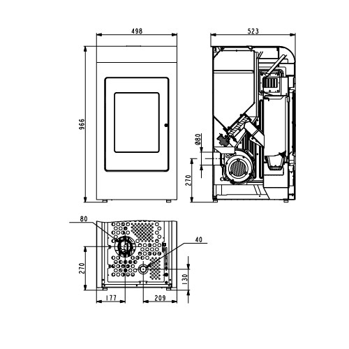 Voorbeeld: Pelletkachel Haas & Sohn HSP 2.rounded 8,6 kW