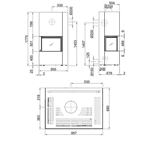 Voorbeeld: Houtkachel Spartherm SEE Apollon 2L / 2R 9,8 kW