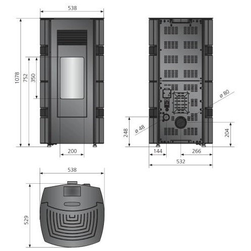 Voorbeeld: Pelletkachel Justus Sia 8 kW