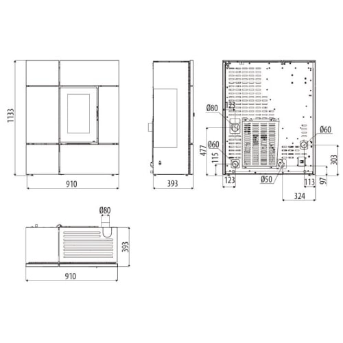 Pelletkachel MCZ STREAM Comfort Air UP! 12 kW