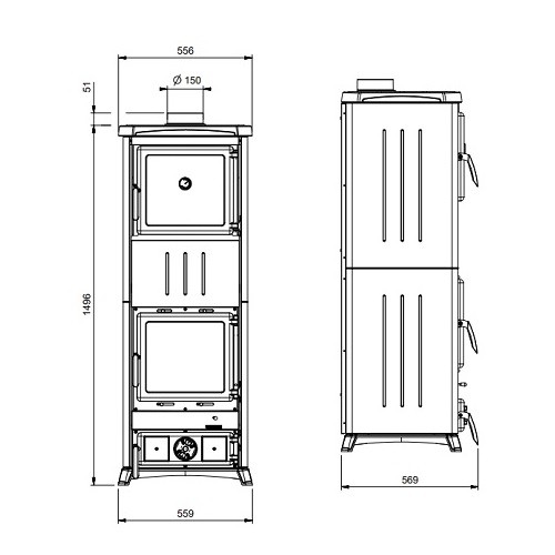 Voorbeeld: Houtkachel La Nordica Nova Forno - Steel 11,8 kW