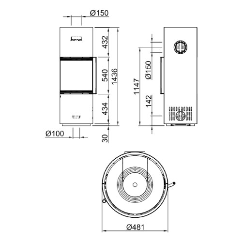 Voorbeeld: Houtkachel Spartherm Passo S 6,1 kW