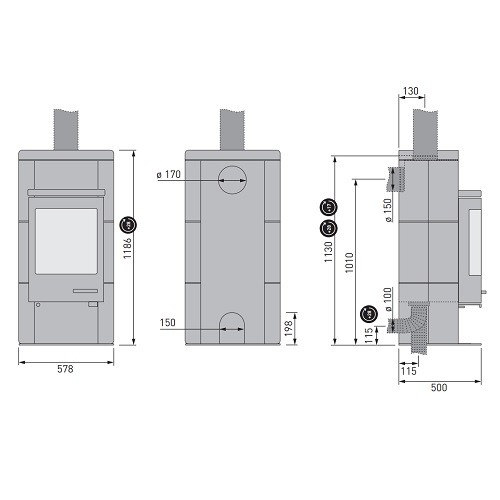 Voorbeeld: Houtkachel Skantherm Beo Stein 6kW