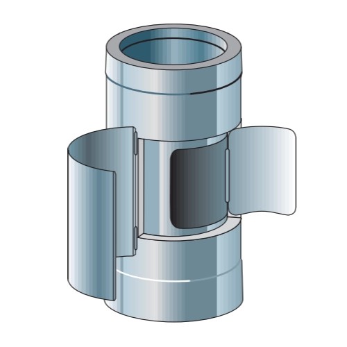 Lengte-element met kogelvanger en roetopvangbak - dubbelwandig - Raab DW 25 Optilife