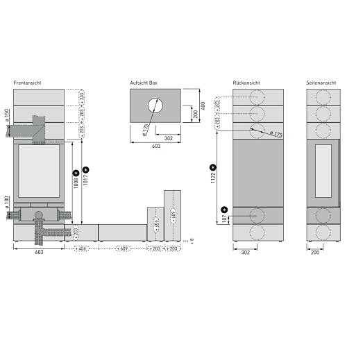 Voorbeeld: Houtkachel Skantherm Brennkammer Elements 603 2S 9kW