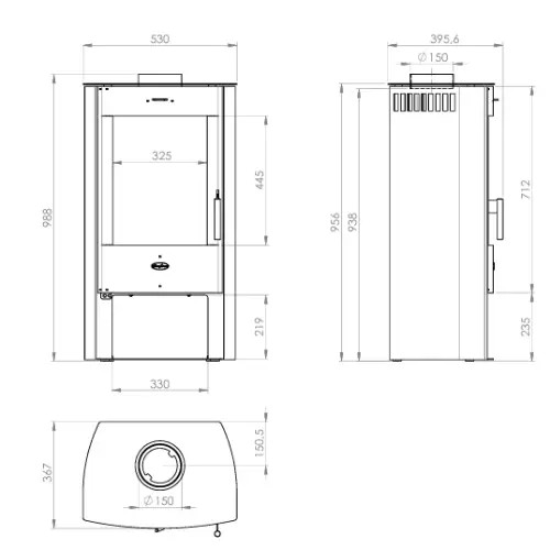 Voorbeeld: Houtkachel Fireplace Tuvalu 6 kW