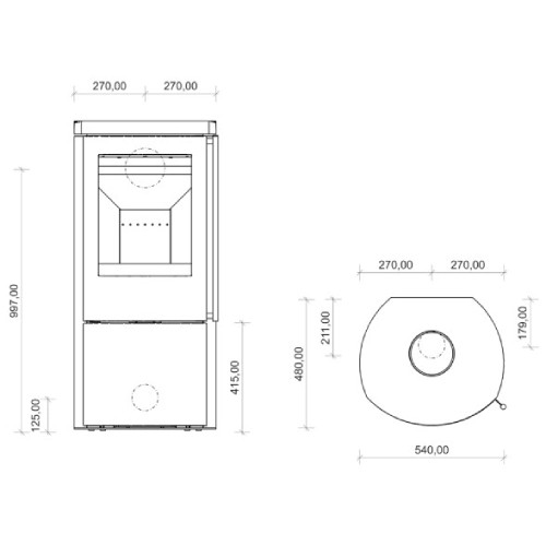 Voorbeeld: Houtkachel Vaio IQ 33 Stahl 6,3 kW