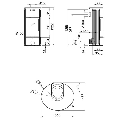 Voorbeeld: Houtkachel Spartherm Senso L klassik 5,9 kW