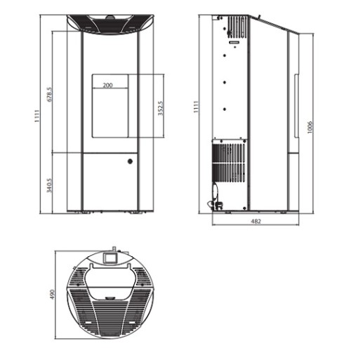 Voorbeeld: Pelletkachel Olsberg Levana 3.0 | 6 kW kamerlucht onafhankelijk