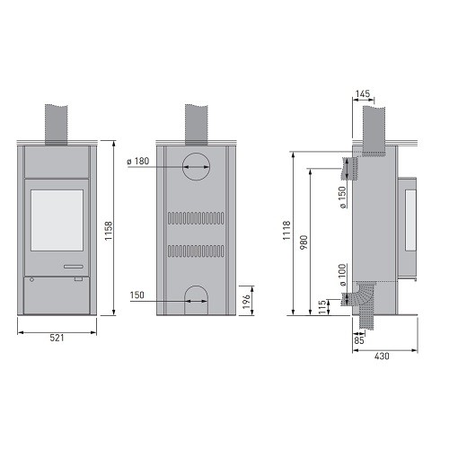 Voorbeeld: Houtkachel Skantherm Merano Stein 6kW