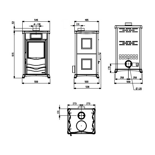 Voorbeeld: Houtkachel La Nordica Rossella Plus 8 kW