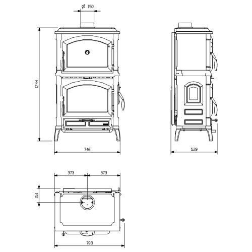 Voorbeeld: Houtkachel La Nordica Isotta Forno Evo 9,7 kW