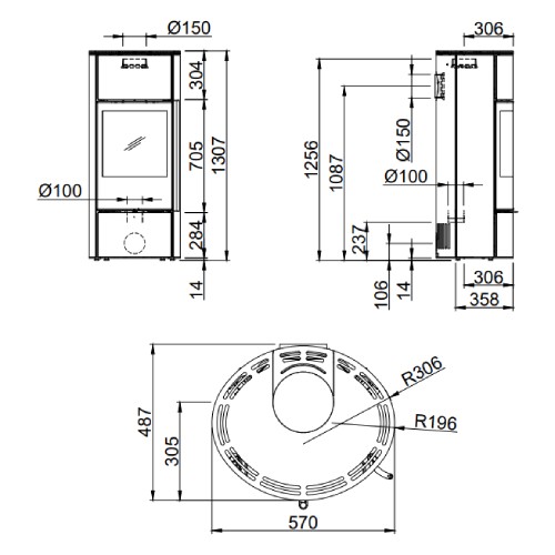 Voorbeeld: Houtkachel Spartherm Senso L 5,9 kW