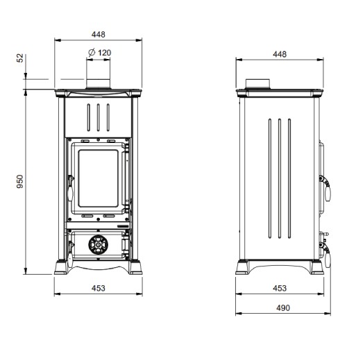 Voorbeeld: Houtkachel La Nordica Emiliana - Steel 6,5 kW