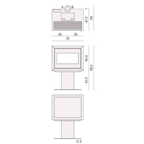 Voorbeeld: Pelletkachel Cadel Quasimodo 9 Up-Twin 9,3 kW