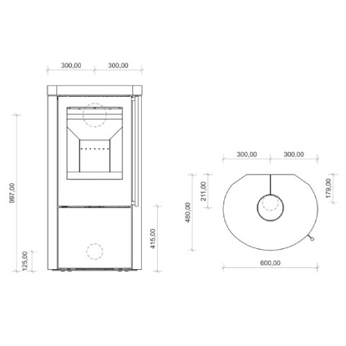 Voorbeeld: Houtkachel Vaio IQ 33 Naturstein 6,3 kW