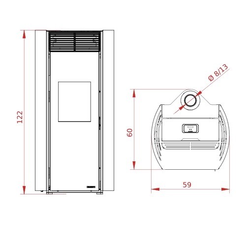 Voorbeeld: Pelletkachel Palazzetti Ecofire Clelia TC US 9,3 kW