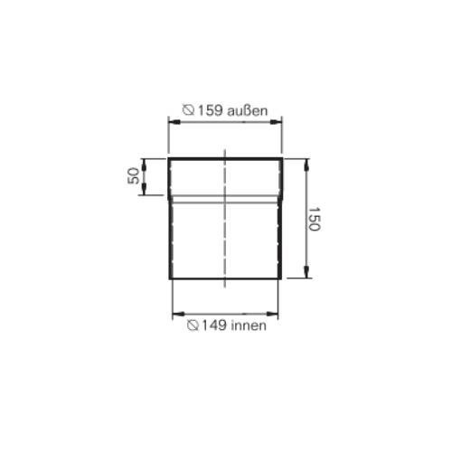 Kachel toebehoor Buderus - Uitlaatpijpadapter 149-159 mm