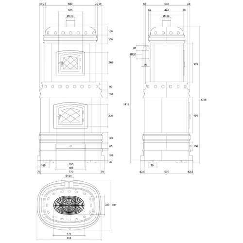 Voorbeeld: Houtkachel Sergio Leoni Viennese 14,6 kW